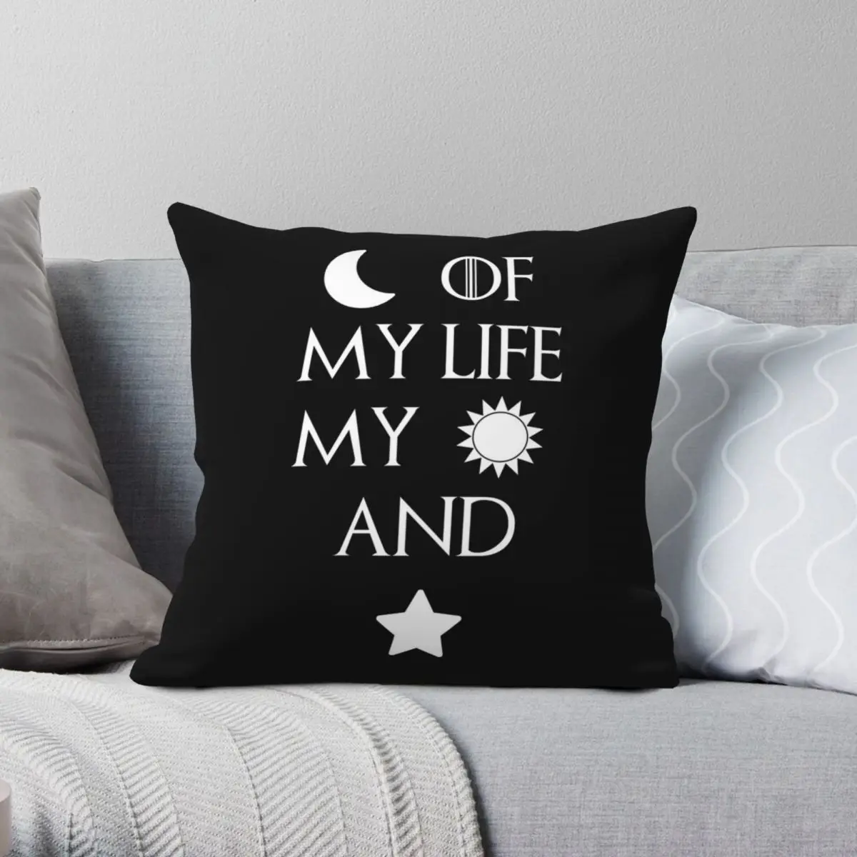 Moon Of My Life Square Pillowcase Polyester Linen Velvet Pattern Zip Decorative Pillow Case Sofa Cushion Cover