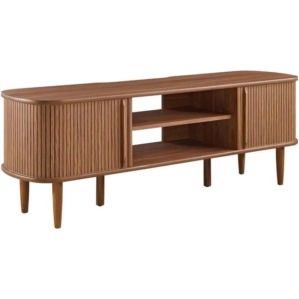 

Contour Mid-Century Modern Media TV Stand in Walnut, 15 x 54.5 x 18.5