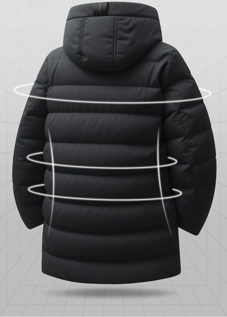 Long Down Jacket Men Thicken Warm Winter Coat Hooded GreenDuck Down Parkas Pure Color Casual Overcoat Outdoor Couple Clothes