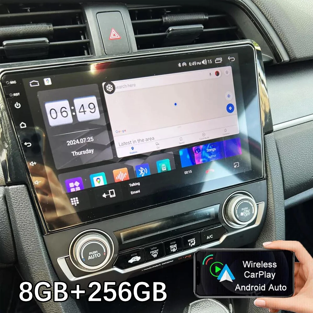 Android 15 For Honda Civic 2015 2016 2017 2018 - 2020 Auto 4G+WIFI Car Radio Multimedia Video Navigation GPS DSP WIFI Head Unit