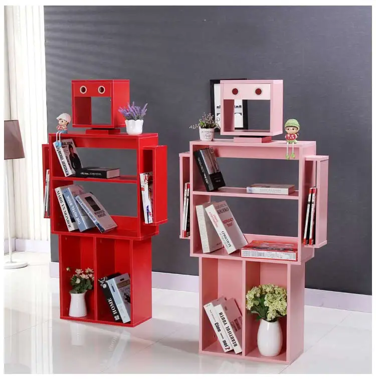 Children's Bookshelf Bookcase Magazine Storage Decorative Shelf Library Student Kindergarten Creative Robot Bookshelf