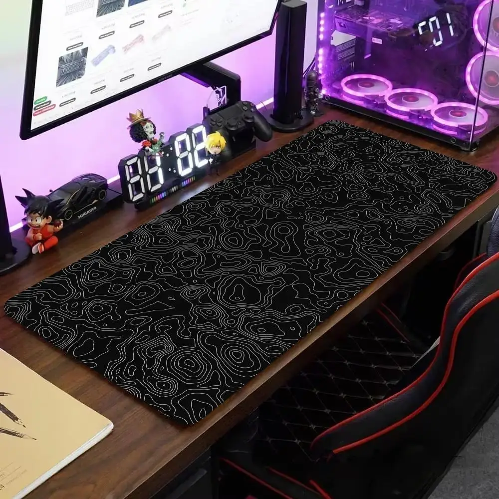 Black Lines Texture Mouse Pad Large Computer Office Game Table Mat XXL Rubber Anti-slip Gaming Keyboard Mousepads Long Desk Pads