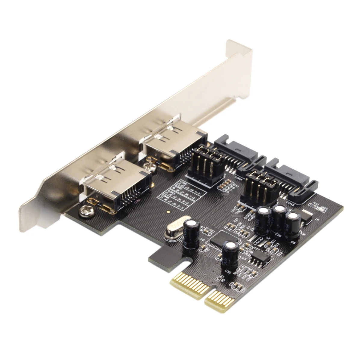 CY CYDZ cable  PCI-E To 4 Ports SATA 3.0 ESATA PCIE SATA3 6Gbps Expansion Card PCI-E Adapter