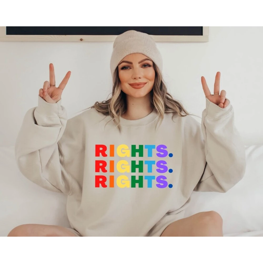 

Rights Sweatshirt Pride Sweaters Oversized Lesbian Gay Shirt Coquette Aesthetic Trendy Pullover Top Harajuku Fashion Comfort Tee