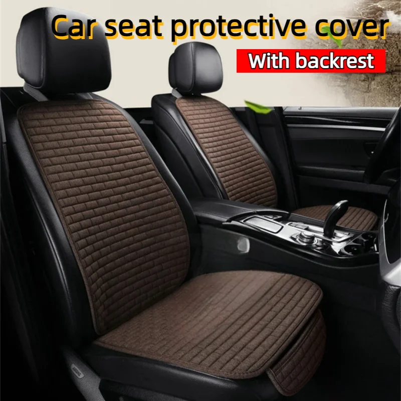 Four Seasons Car Seat Cover Linen Cloth Waterproo Seat Cushion Auto Chair Protective Cover Auto Protector Pad With Backrest