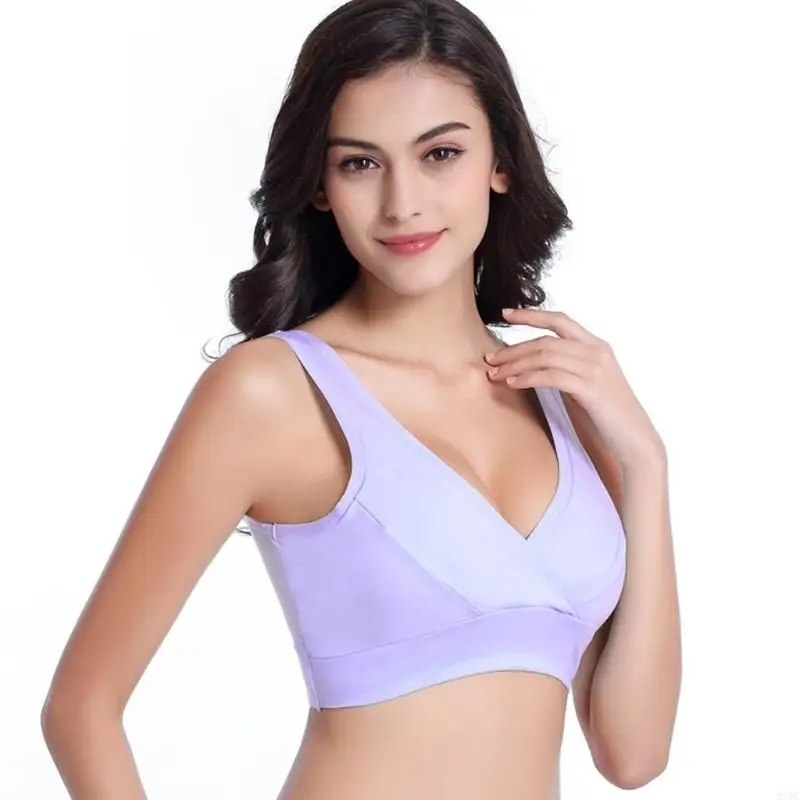 A5YC Supportive Nursing Bra for Larger Busts without Pad Crossover Comfortable Fit