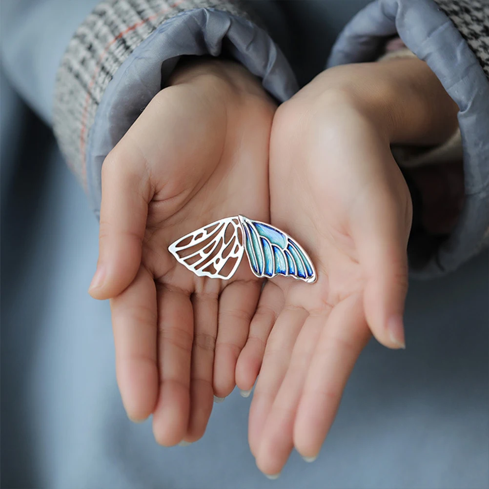 

2pcs Brooch Pins Creative Wing Lapel Pin Alloy Enamelled Durable Costume Accessories for Party Mother's Day Anniversary Insect
