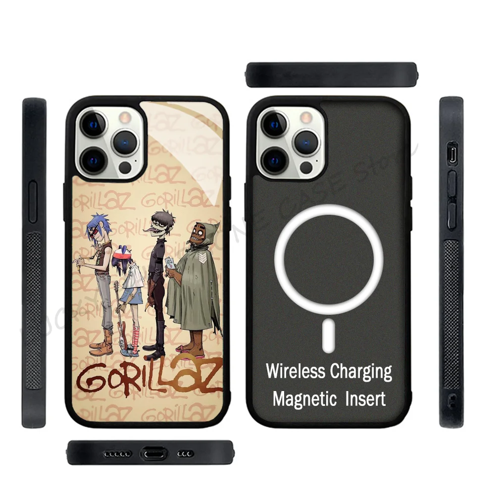 Phone Case Strong Magnetic For IPhone 15 14 13 Pro Max 11 12 Mini G-Gorillaz For Magsafe