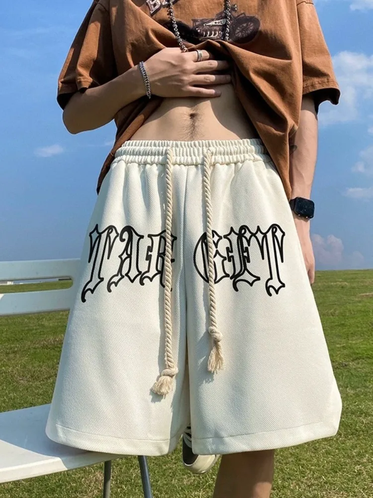 

Мужские летние свободные повседневные брюки-капри в стиле ретро с японским принтом, прямого кроя