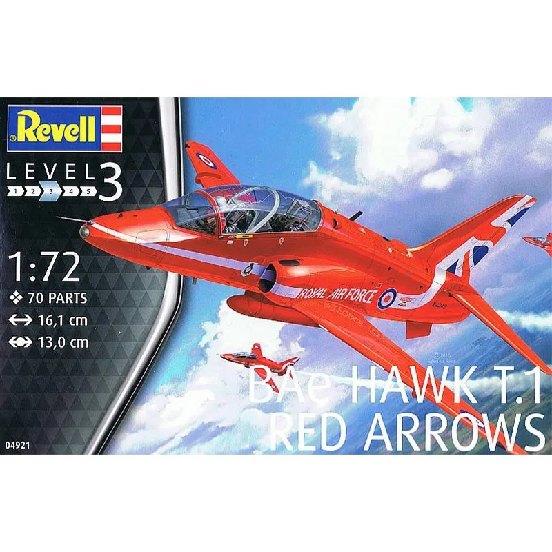 REVELL 04921 1/72 스케일 영국 BAe Hawk T.1 레드 아로우스 항공기 조립 모형: 전문가가 추천하는 정밀한 성인용 모형 빌딩 키트