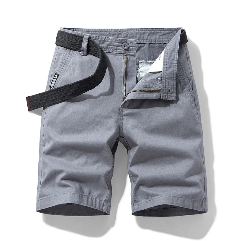 Shorts retrô de algodão masculino casual na altura do joelho, novo, para primavera e verão