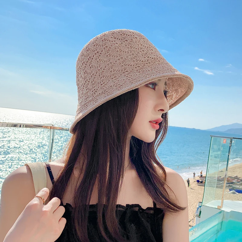 Fashion Silk Hook Pattern Double Sided Fisherman Hat, New Sunscreen Breathable Sun Hat, Foldable Beach Hat