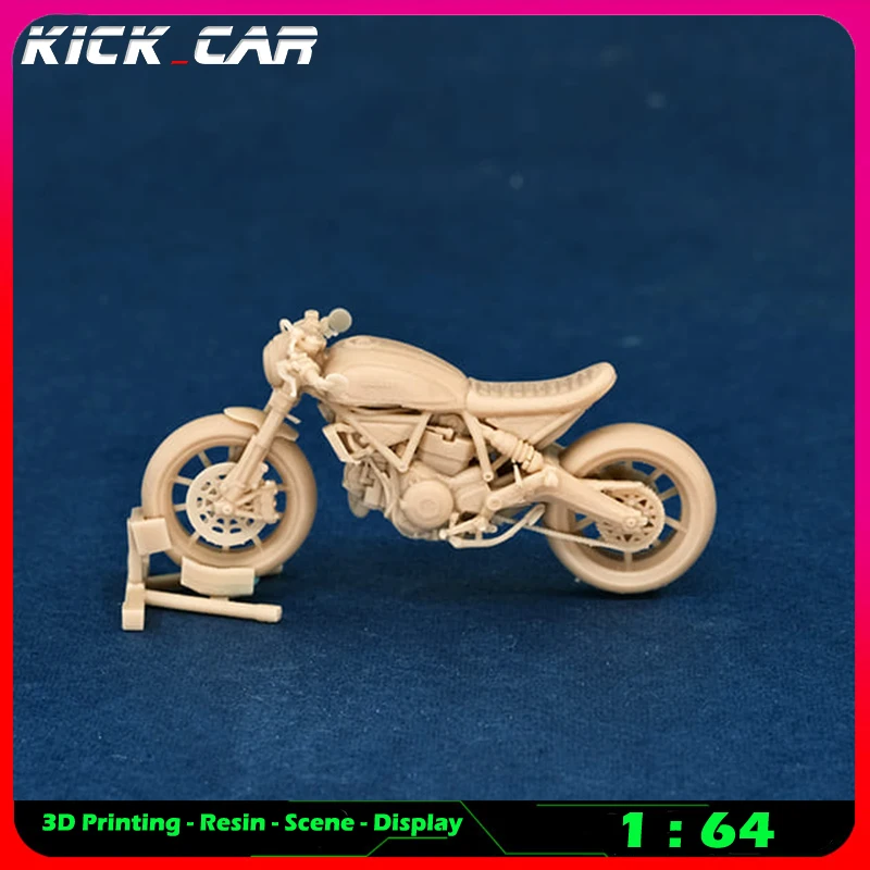 Kickcar-modelo de motocicleta 1/64 sin soporte Jiffy, Escena de garaje de resina para coche, juguete de decoración Diorama