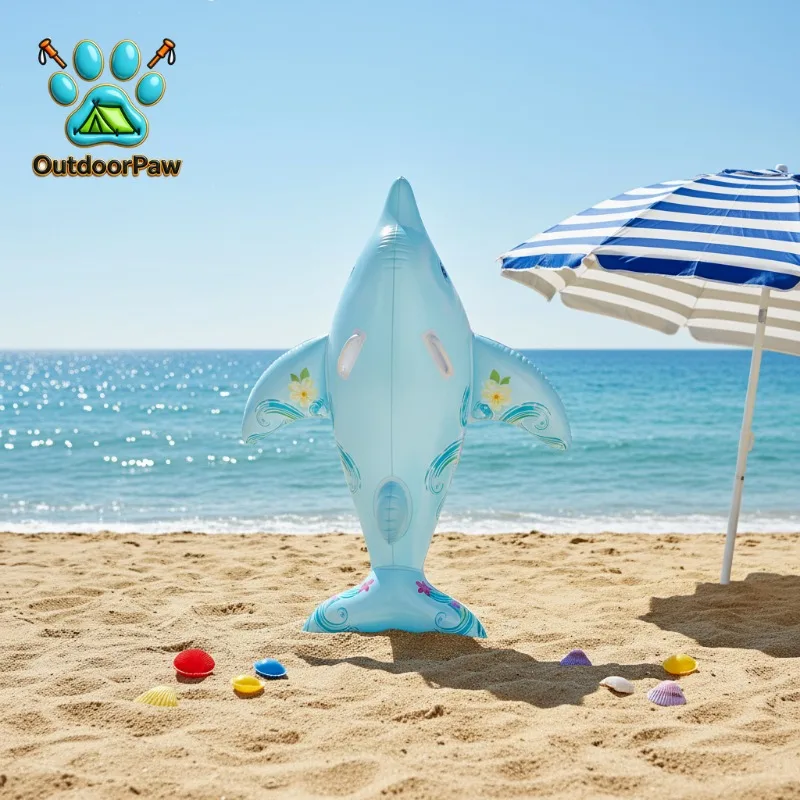 Dolphin riding inflatable PVC water toy, for tourist hotels, outdoor and indoor children's water toy models