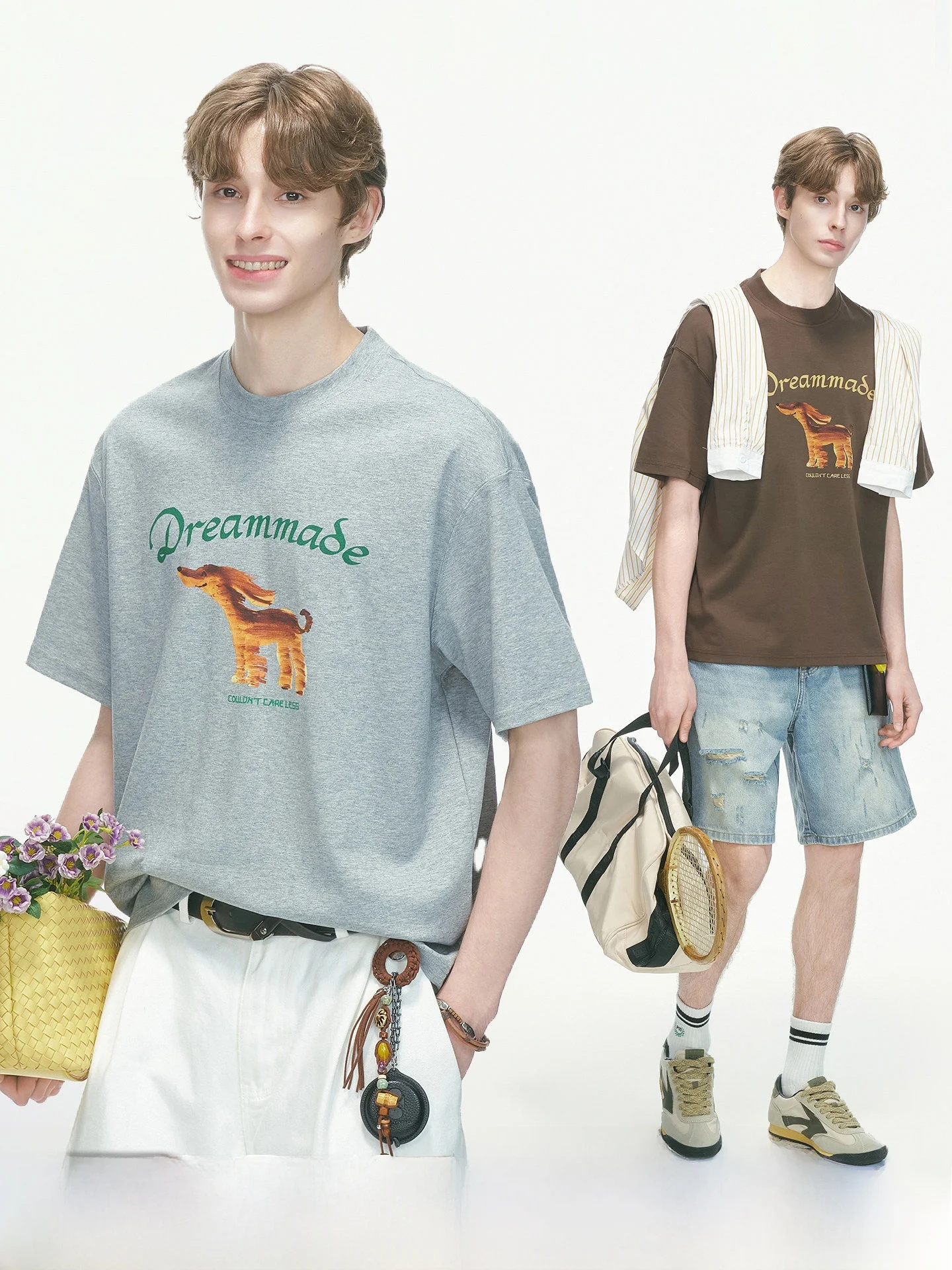 Dream Made American Design Printed Men's Summer Thin Short Sleeve T-Shirt Cool Feeling Half Sleeve Youth Fashion Cotton Tee