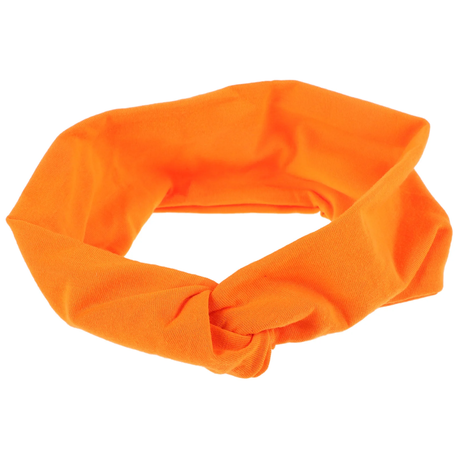 

Women Elastic Orange Turban Head Wrap Headband Breathable Sweat Absorption Soft Lightweight Hair Wrap Headband for Sports Party