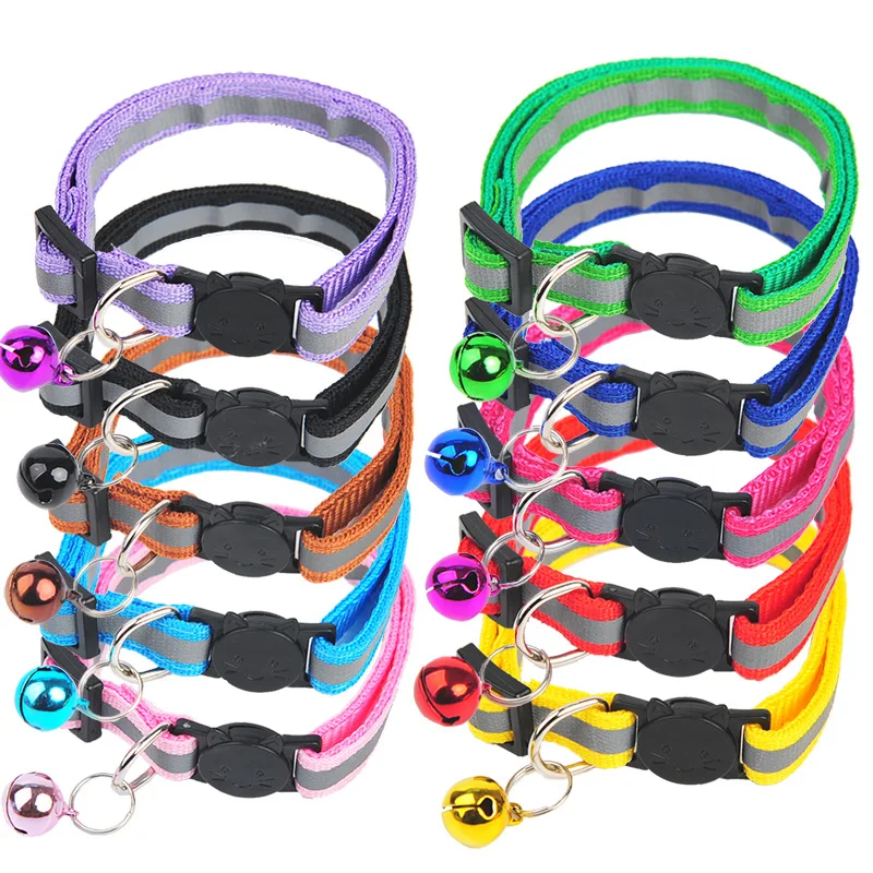 Hot Sale Dog Collars with Bells Charm Necklace Collar for Puppy Dogs Cat Collars Adjustable Nylon Pet Supplies Accessories