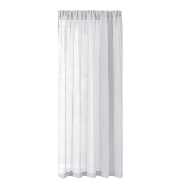

Semi Sheer Curtain Ready Made Window Curtains Polyester Fabric Easy Installation