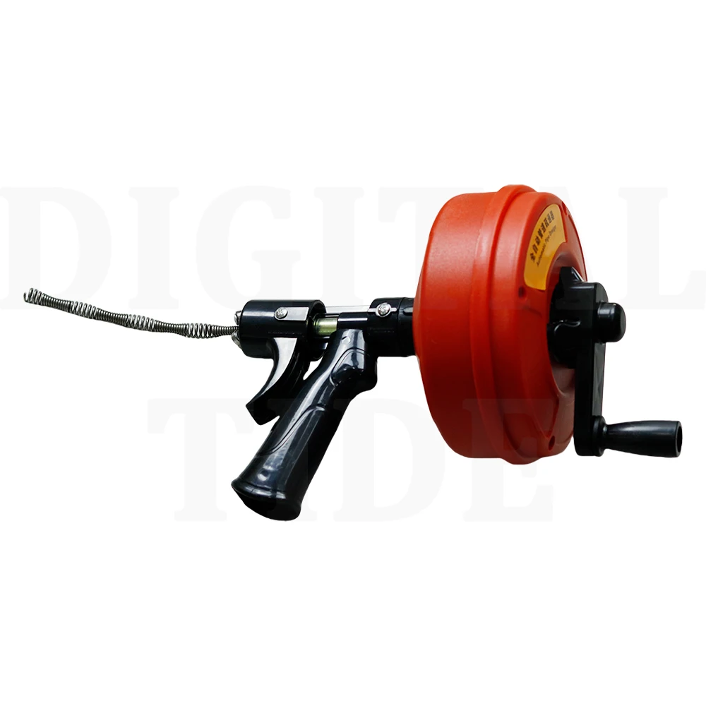 Drain Auger Manual-feeding Plumbing Snake with Drill Attachment Drain Clog Remover Toilet Sewer Pipe Dredge for Home