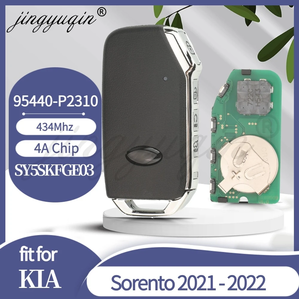 jingyuqin for Kia Sorento 2021 2022 Smart Car Key 4Buttons 95440-P2310 433MHz 4A Chip SY5SKFGE03 SUV Keyless Go Fob Control