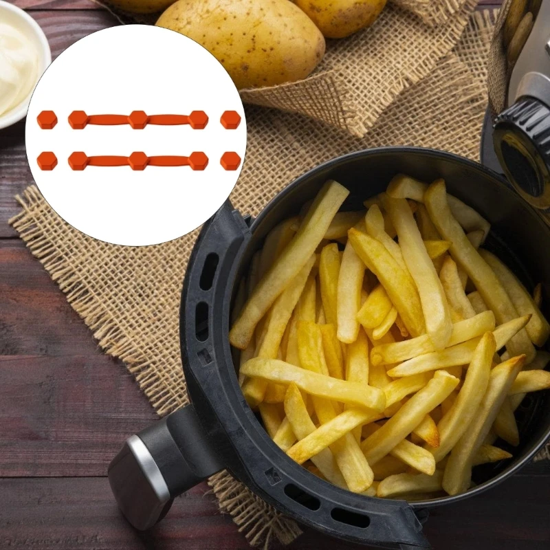 에어 프라이어 자석 실리콘 버클 2로 라이너를 안전하게 잡고 요리하는 동안 주방 안전을 향상시킵니다.