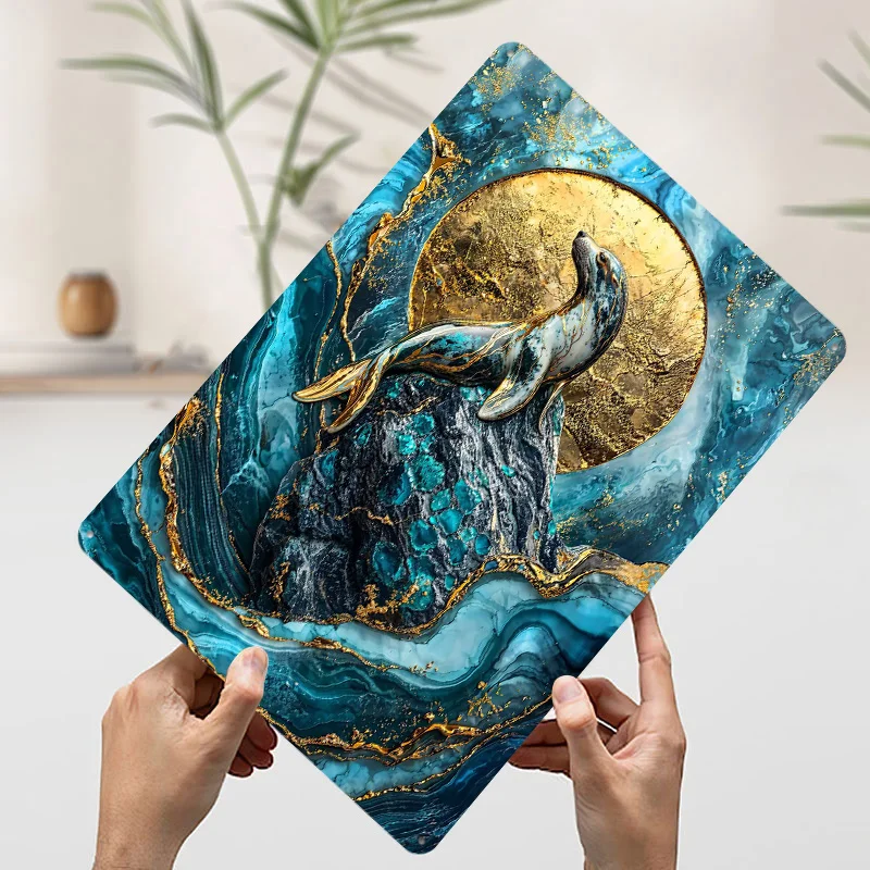 ملصقات مطبوعة من Golden Majesty of the Waves قابلة للتخصيص على الحائط علامات قصدير معدنية عتيقة لتزيين غرفة المنزل #3