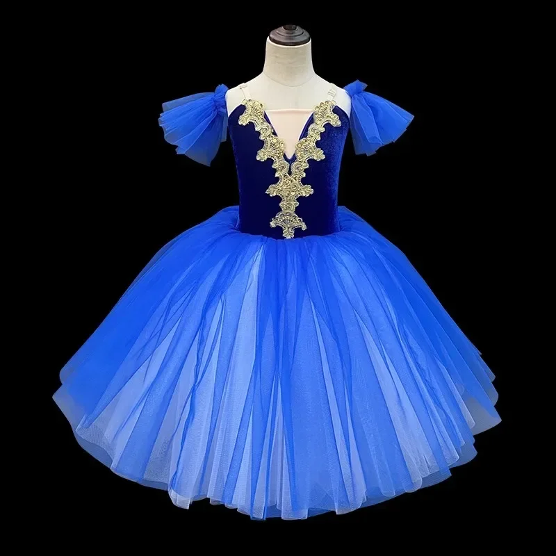 Falda corta de Ballet para niña, Falda larga de baile moderno, vestido de actuación del lago de los Cisnes, ropa de Ballet para mujer y niño