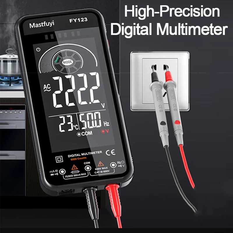 Multimeter Digital AC DC Voltage Current Auto Range True RMS Temp Capacitance Ohm NCV High Precision Smart Multimetro Tester