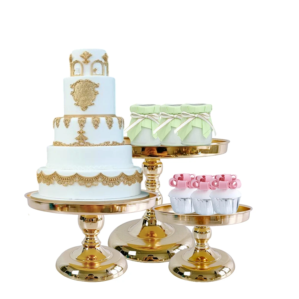 

3pcs/set Gold silver Cake Stand suit Cupcake Tray Home Decoration Dessert Table Decorating Party Wedding Display