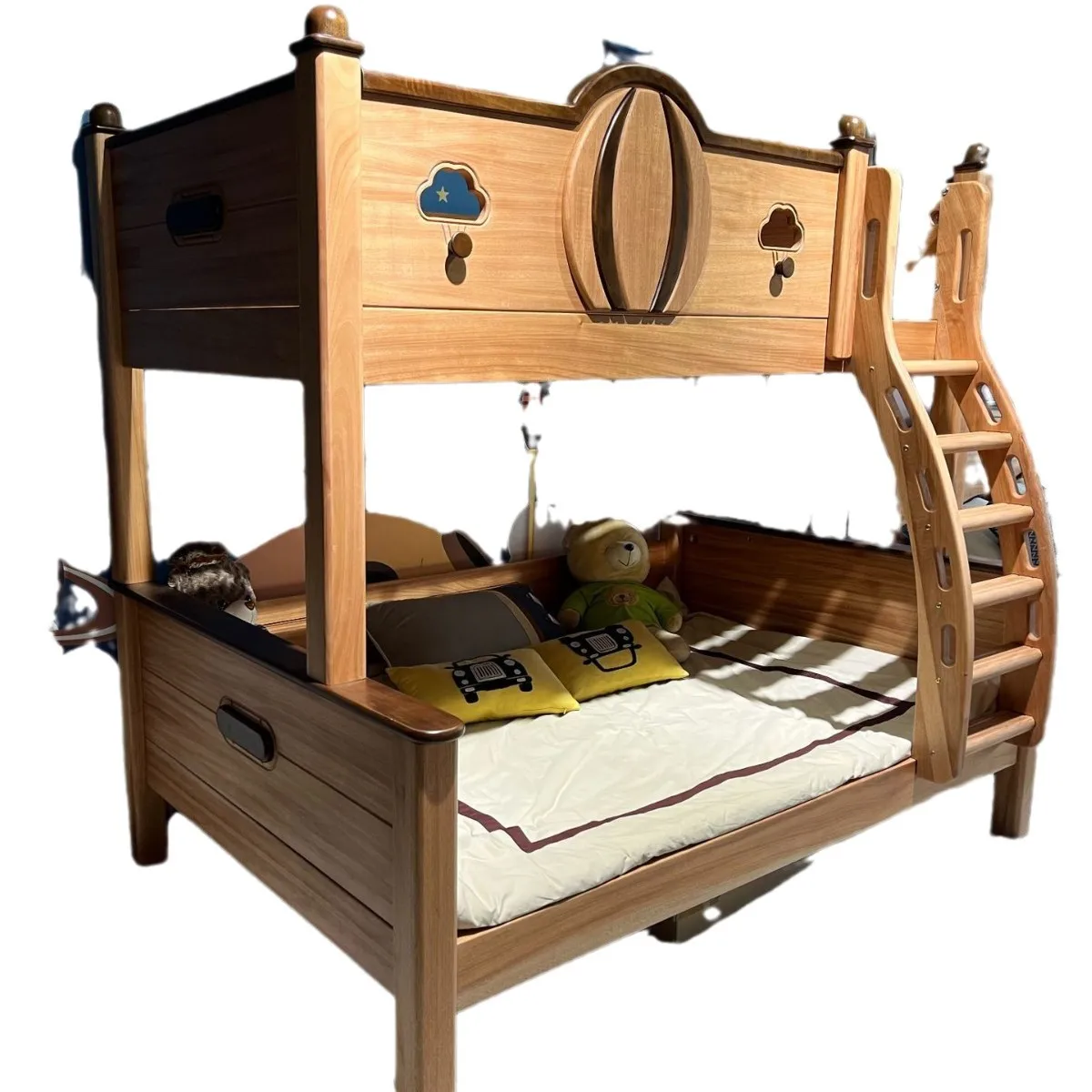

All solid wood red sandalwood children's bunk beds high and low beds boys and girls double mother and child beds