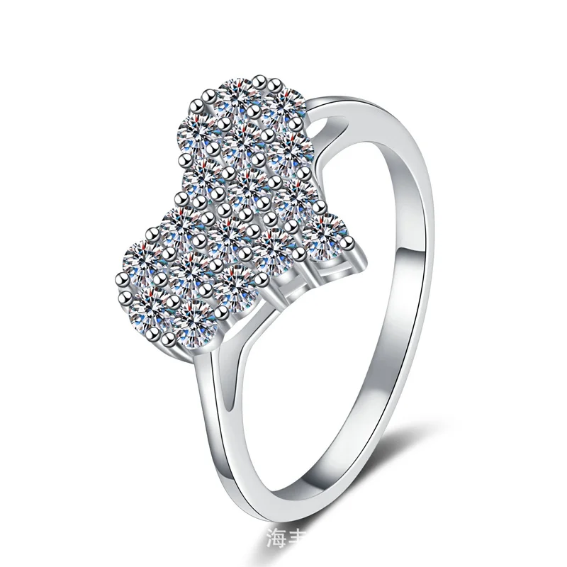 

ZFSILVERFashion Luxury Classic High Quality 925 Silver Full Moissanite Heart Ring For Charm Women Accessories Jewelry Gift JR066