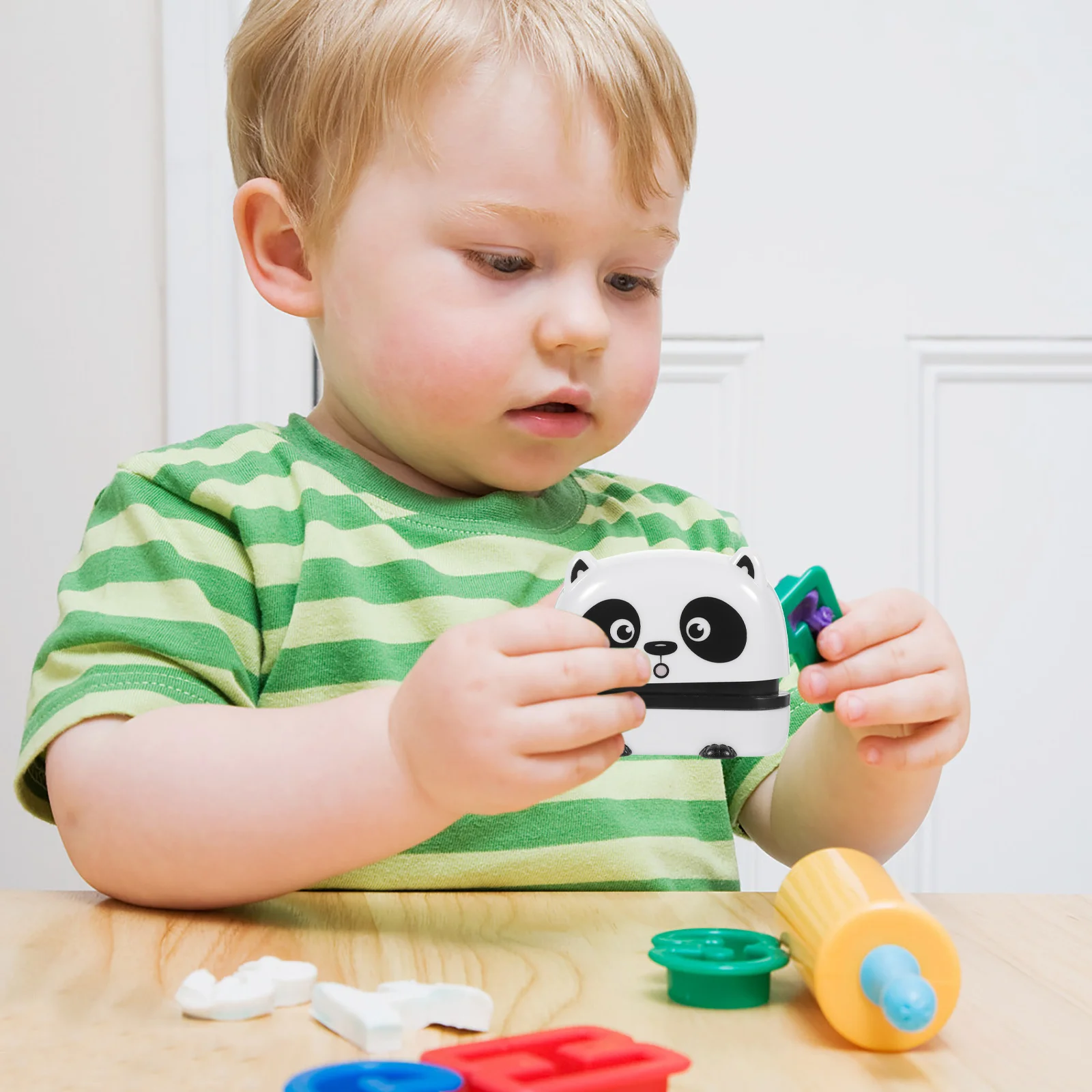 귀여운 동물 모양의 빛에 반응하는 어린이 의류용 이름 스탬프, 교사와 학생을 위한 다기능 휴대용 스탬프