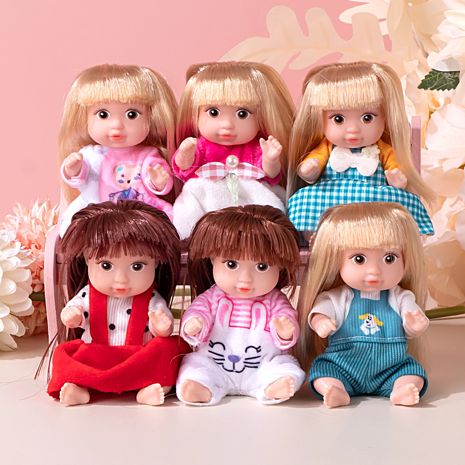 6-Piece Princess Doll Set - 4.3-Inch Cute Animal Toddler Doll Gift Box - Perfect for Birthdays, Holidays and Easter view 4