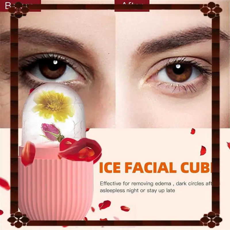 24時間配達 2X アイスフェイスローラーマッサージャー、顔、目、首用アイスキューブローラー、自然にコンディショニングとスキンケア、A