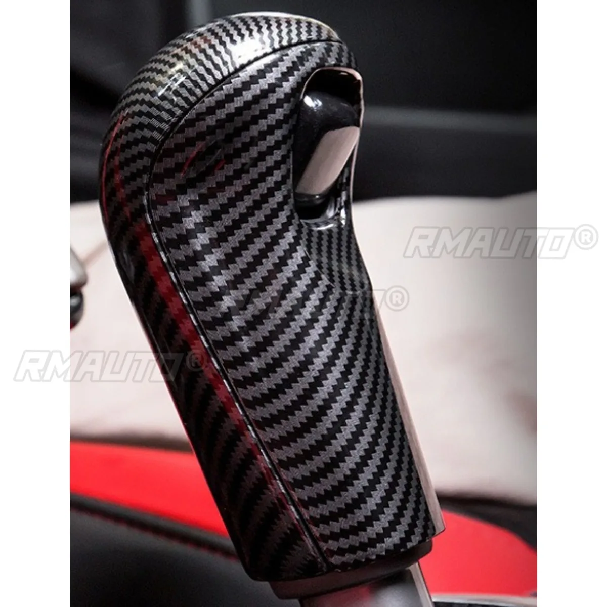

Car Gear Shift Knob Cover Handle Cover Trim Car Gear Head Shift Knob Body Kit For Honda Fit GK5 2014-2018 Car Accessories