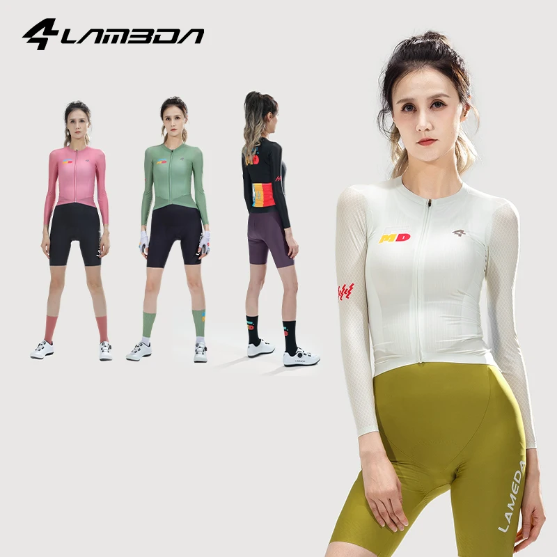 

LAMEDA Long Sleeve Cycling Jersey Women's Cycling Jersey Breathable Sweat-wicking Outdoor Sports Cycling Jersey with Pockets