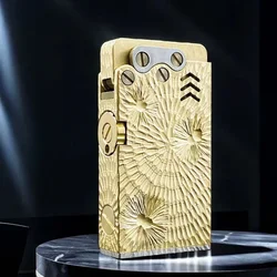 Sixth Generation Hand-engraved Semi-automatic Jet Brass Kerosene Lighter Personalized Cool Gift for Men