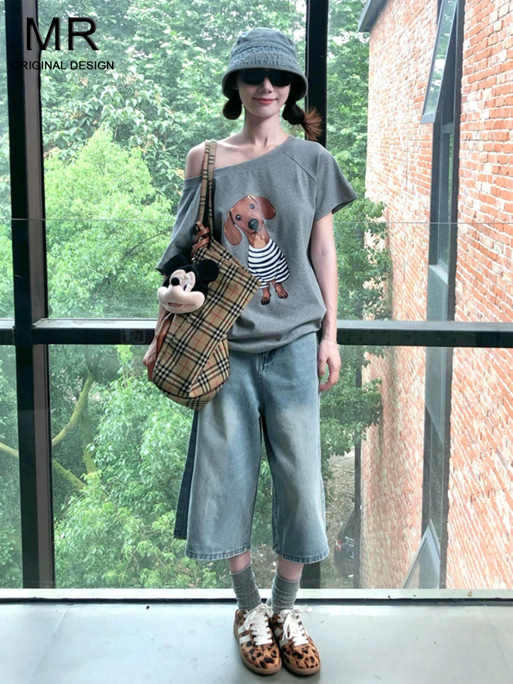 

Светло-голубые американские джинсы прямого кроя с эффектом потертости, женские свободные широкие брюки с высокой талией, повседневные, весна-лето, трендовые