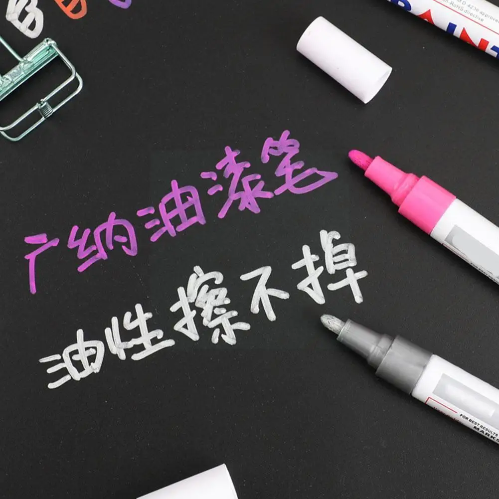 1pc Waterproof Car Wheel Tire Oily Mark Pen Auto Rubber Paint Graffiti Colorful Permanent Up Paint Tyre Marker Metal Y1D4