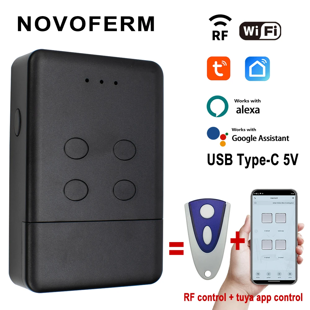 

NOVOFERM NOVOTRON Wifi Smart Garage Door Remote Control For 502 MAX43-2 504 MAX43-4 Use With RF 433MHz And Tuya APP Control