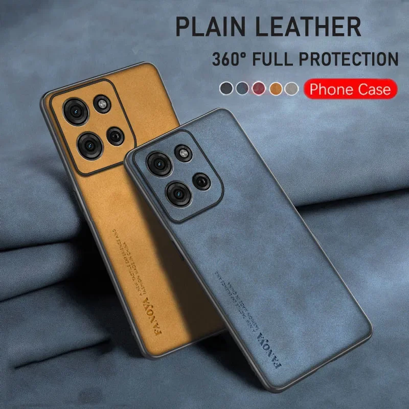 Weiche Handyhülle aus Leder PU+TPU für Motorola Moto G86 power G06 G55 Ｇ35 G75 G85 G84 G54 G34 G34 G14, stoßfeste Schutzhülle