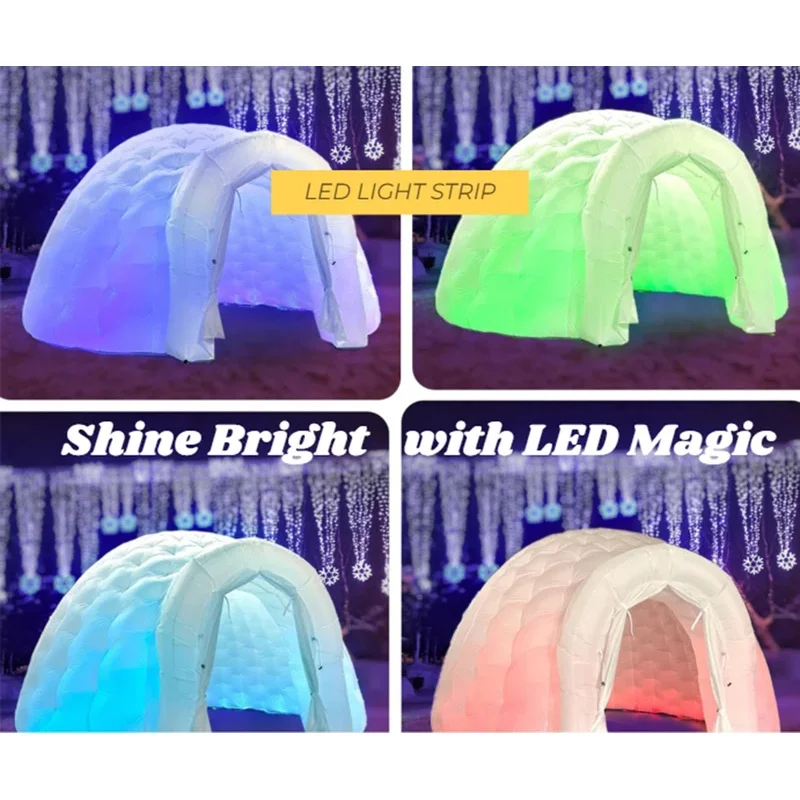 

Outdoor Inflatable Igloo Dome Tent Portable Party Tent White Cube House Round Gazebo Room for Party Wedding Event Camping