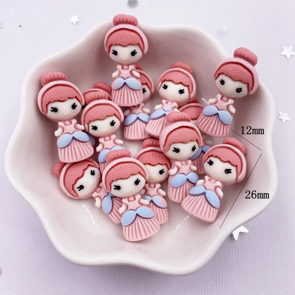 10pcs Colorful Resin Mini Girl Princess Anime Flatback Cabochon Scrapbook Craft DIY Accessory Decor Figurine Crafts OM16