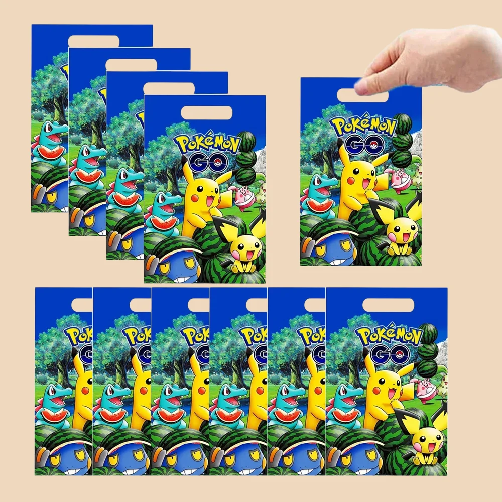 

10/20/30/50 шт. подарочные пакеты для вечеринки в стиле Покемон с Пикачу, детские пакеты для конфет и сладостей, подарочные пакеты для детей на праздничные мероприятия
