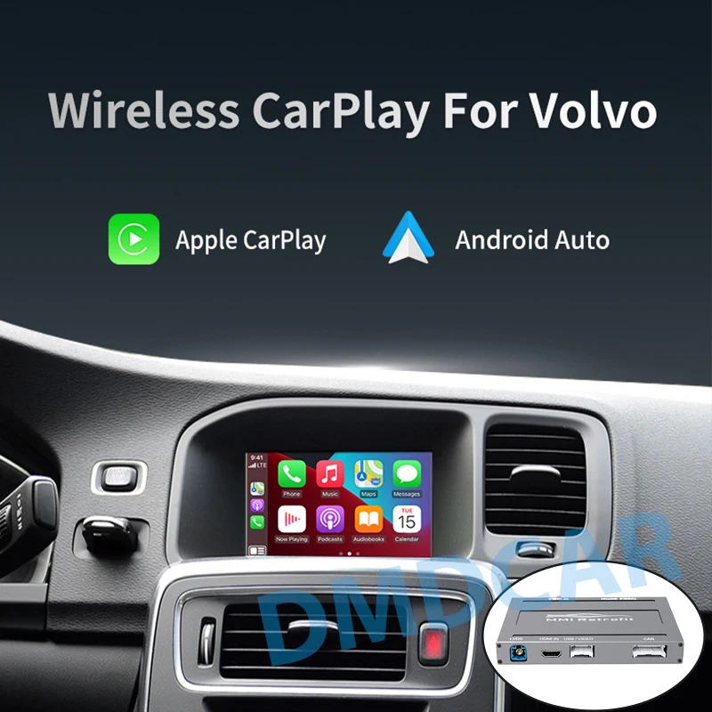 Wireless Carplay Android Auto Module Box Decoder For Volvo XC60 S60 V40 V60 Mirror Link