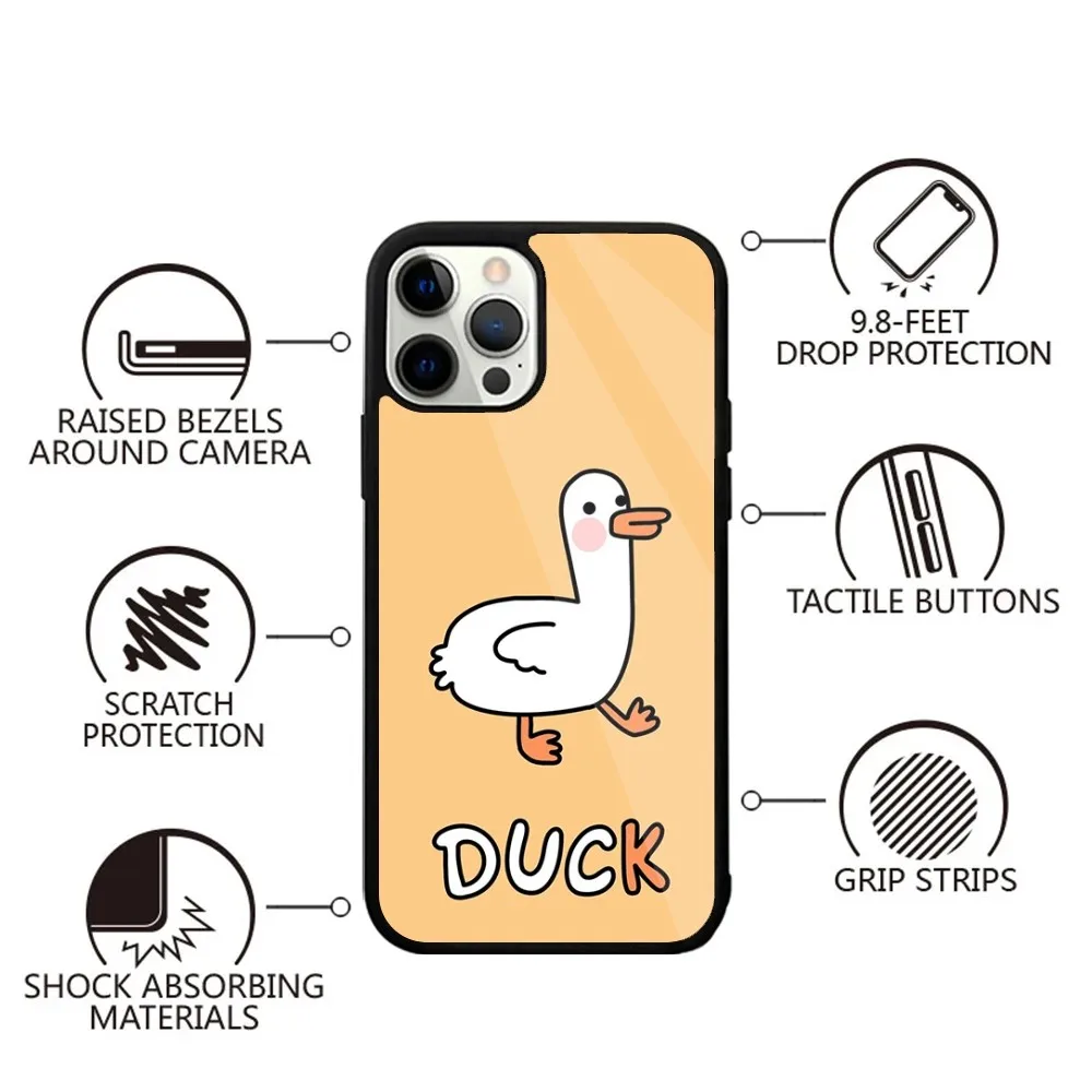 Cute Little Yellow Duck Goose Phone Case For iPhone 15,14,13,12,11,Plus,Pro,Max Mini Magsafe Magnetic Wireless Charging