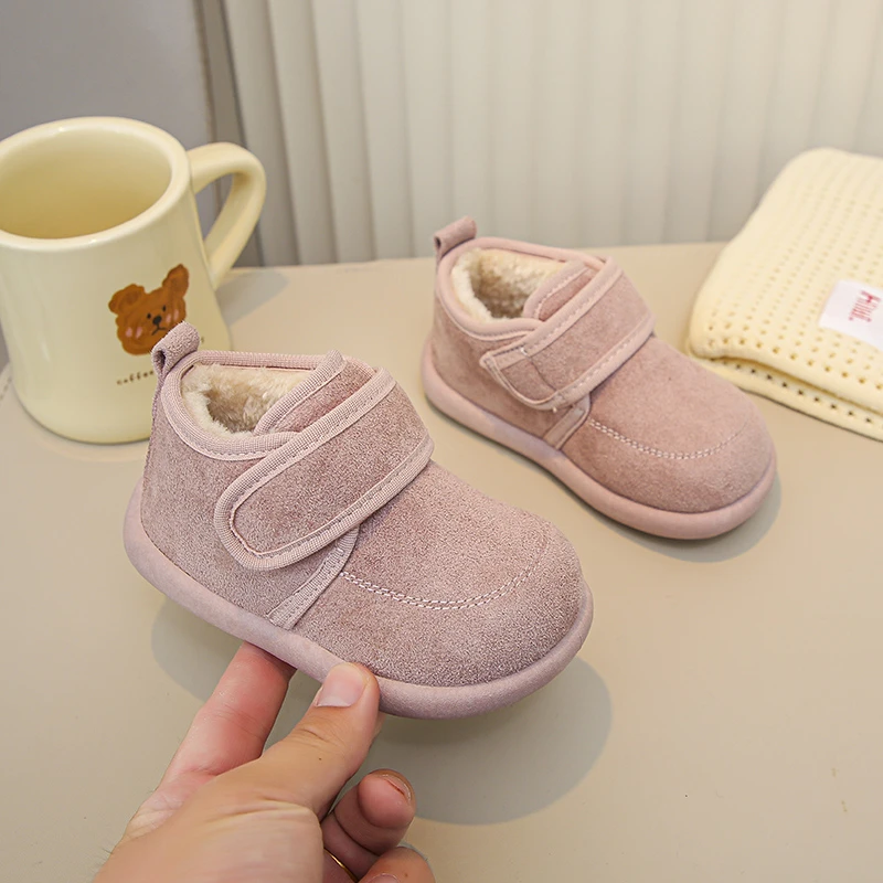 الخريف الشتاء الأطفال حذاء كاجوال طفل الفتيات الفتيان الثلوج الأحذية في الهواء الطلق عدم الانزلاق لينة وحيد أفخم طفل أطفال الأحذية المبطنة بالقطن