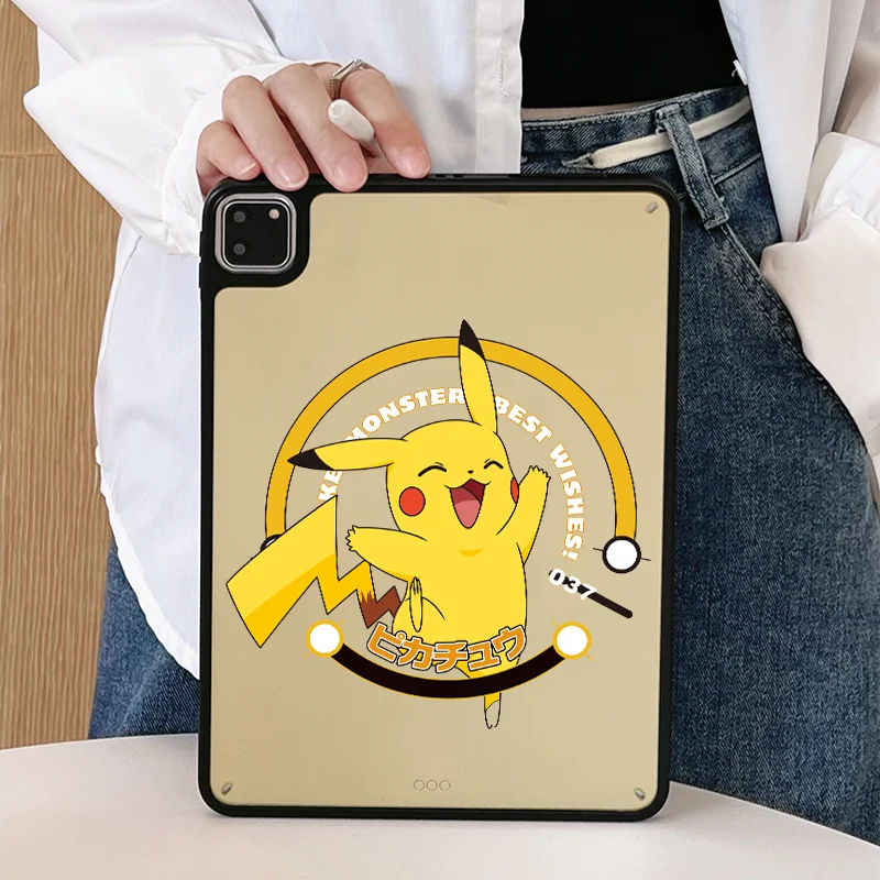 Protective Cover For iPad Air 6 2024 10th Gen Air 5 4 10.9 Pro 11 2022 10.2 7th 8th 9th Air3 Acrylic Case Pikachu