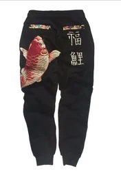 Fully Embroidered Sanitary Pants with Chinese Style Embroidered Cotton Pants Embroidered with Tattoos and Gold Dragon Embroidery