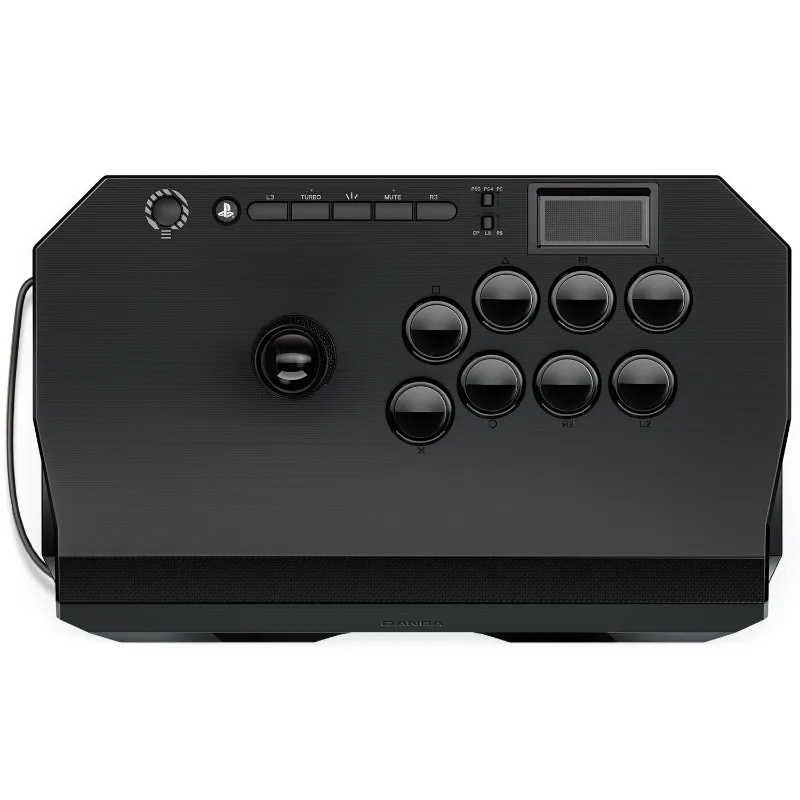 N3 Arcade Fighting Stick para PS5/PS4/PC, Botones de 8x30mm y Joystick OV7, Controlador Pro Negro con Turbo y Conector de Audio